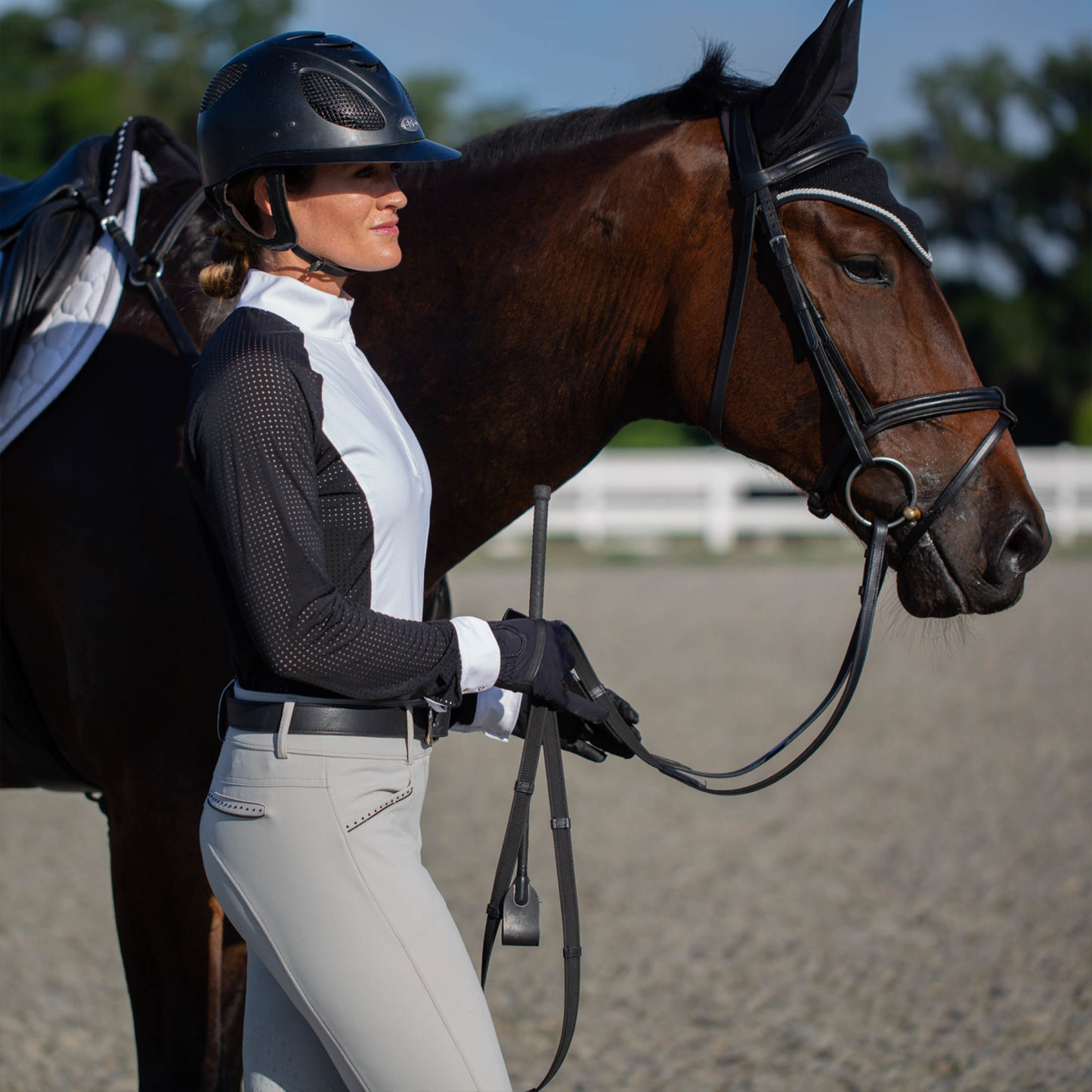 Sara Perforated Long Sleeved Show Shirt