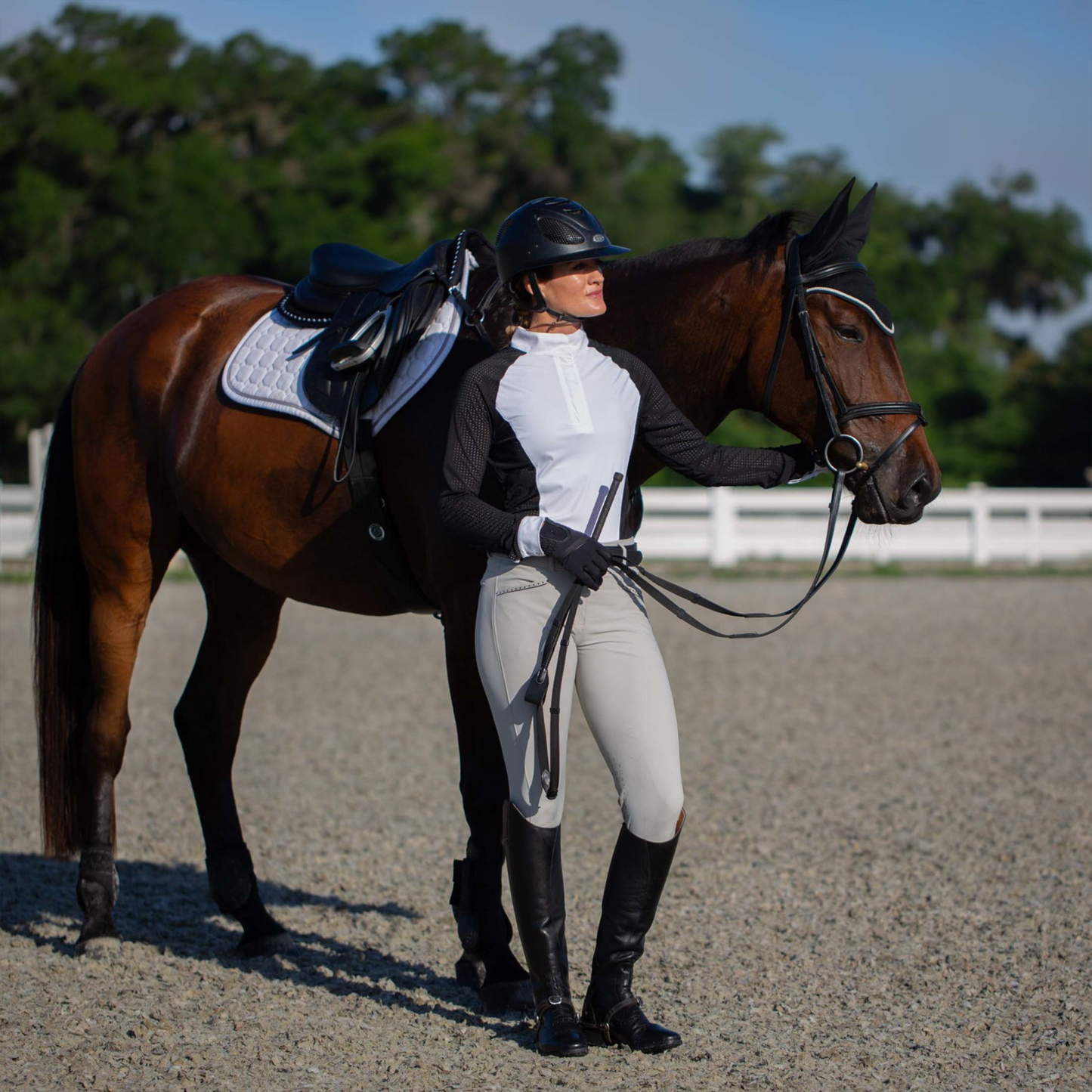 Sara Perforated Long Sleeved Show Shirt