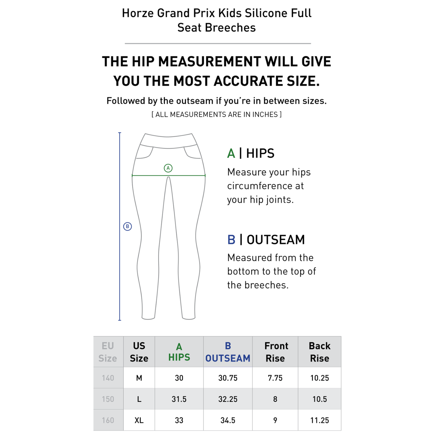 Kids Horze Grand Prix Silicone Full Seat Breeches