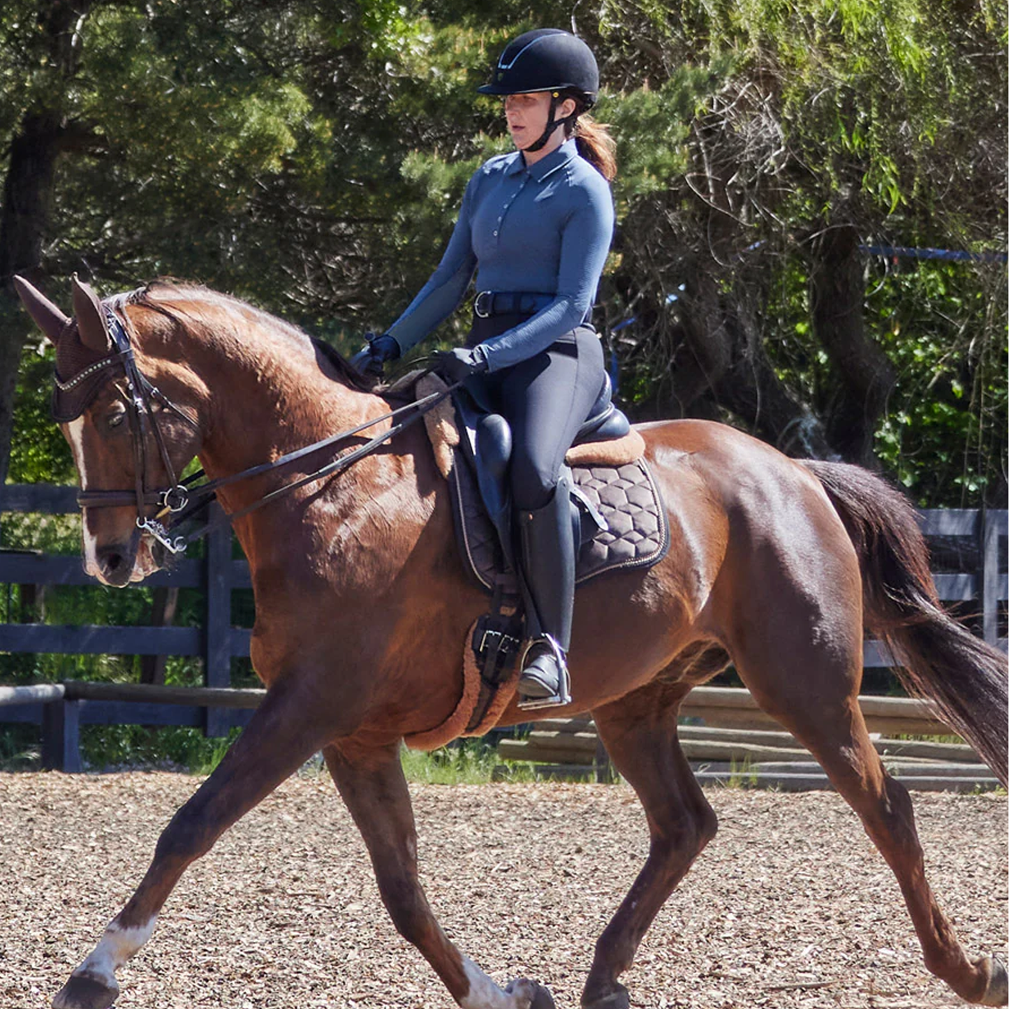 In a Snap Long Sleeve Equestrian Clinic Shirt