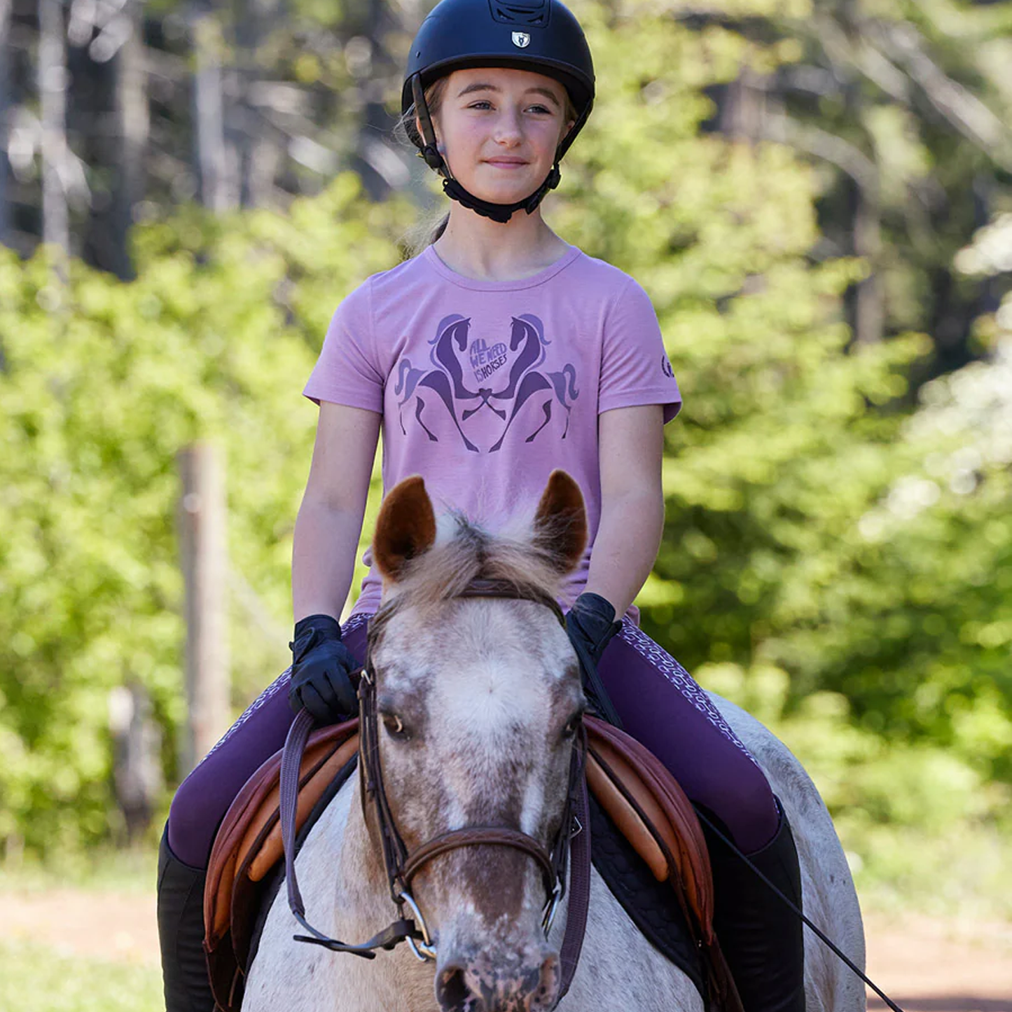 Kids All We Need Is Horses Tee