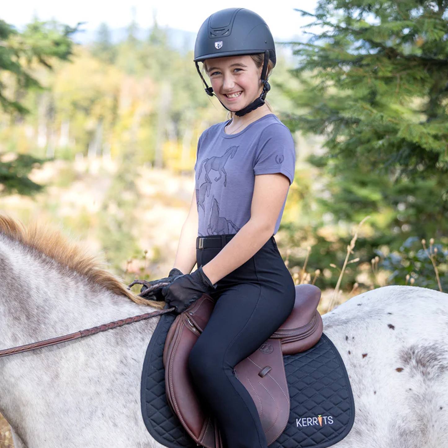 Kids Microcord Knee Patch Bootcut Riding Pant