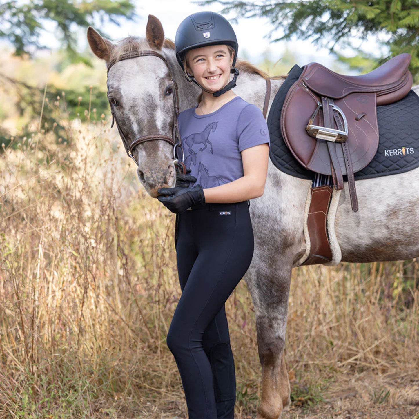 Kids Microcord Knee Patch Bootcut Riding Pant