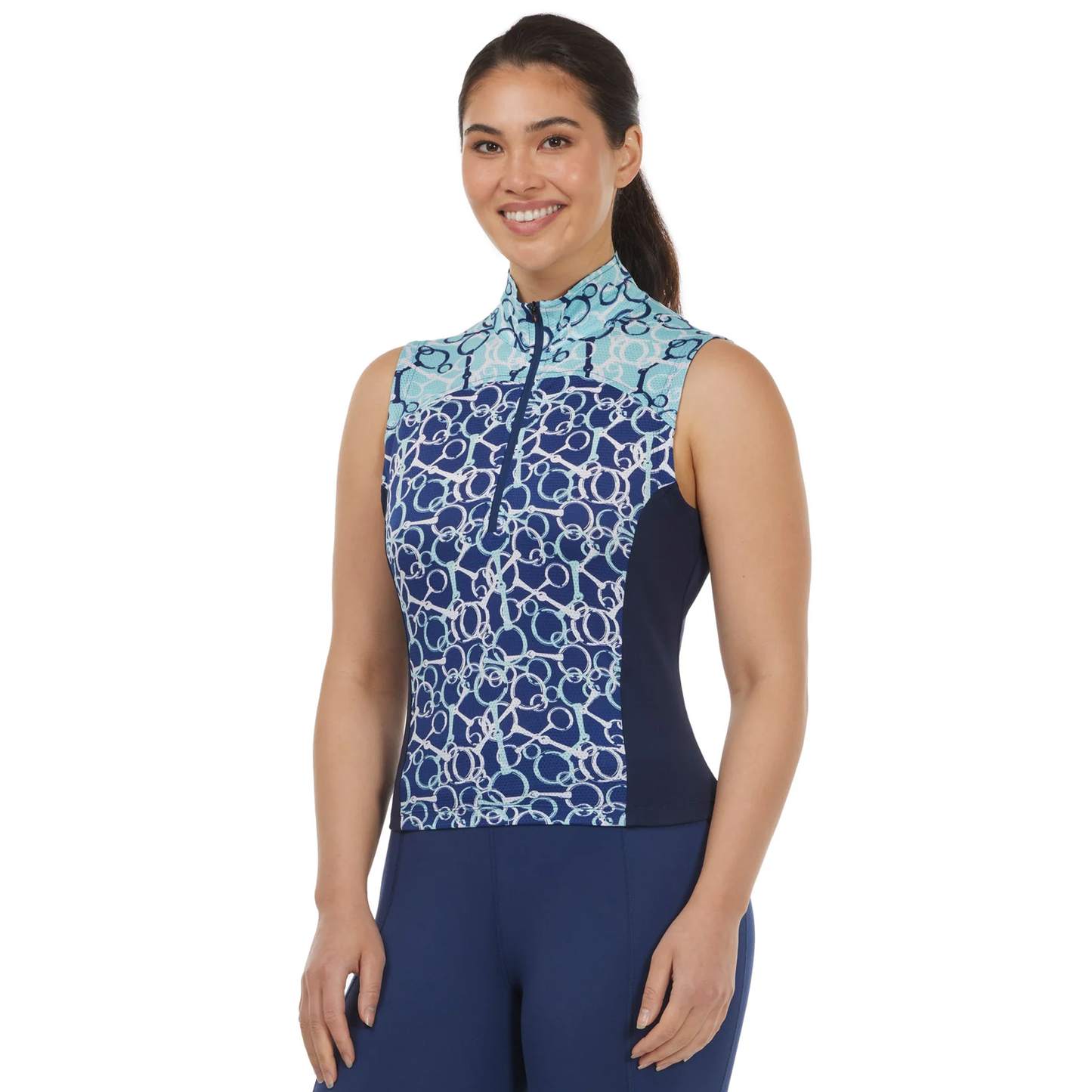 Print Mix Sleeveless Riding Top
