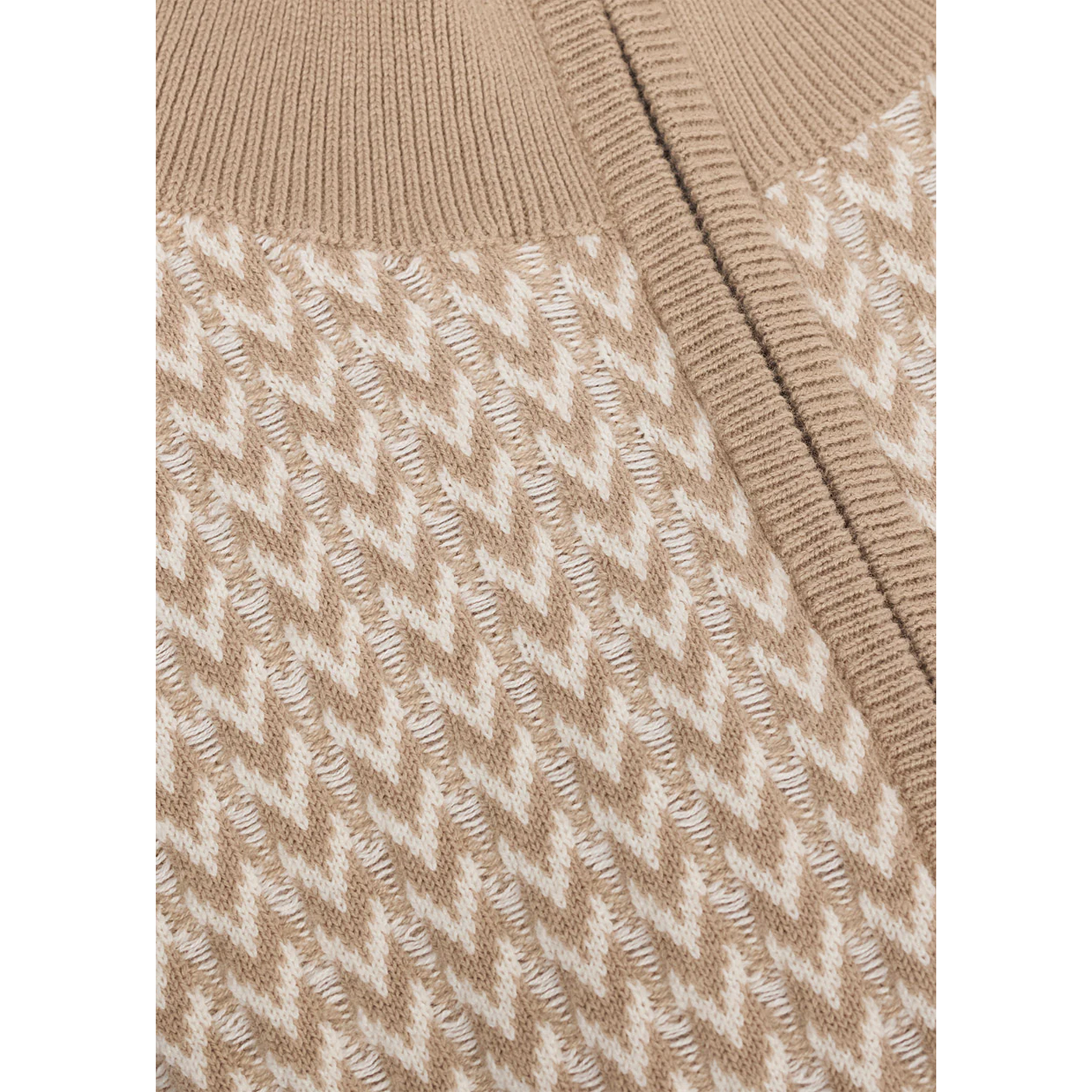 Quarter Zip Herringbone Sweater
