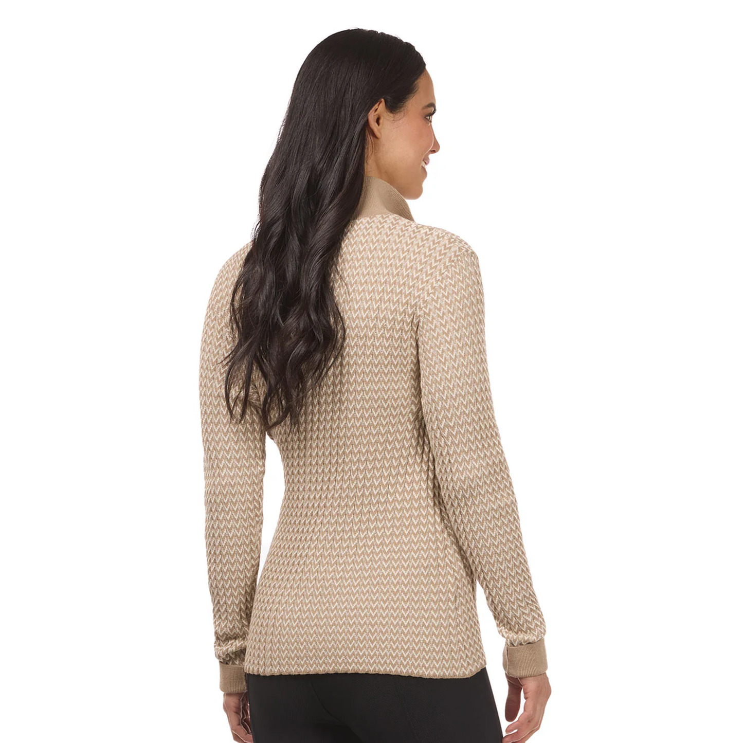 Quarter Zip Herringbone Sweater
