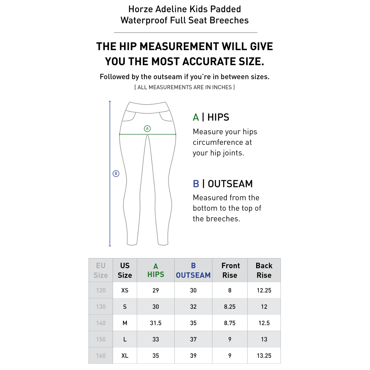 Kids Horze Adeline Padded Waterproof Full Seat Breeches