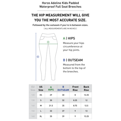 Kids Horze Adeline Padded Waterproof Full Seat Breeches