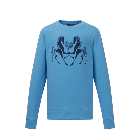 Kids All We Need Is Horses Sweatshirt