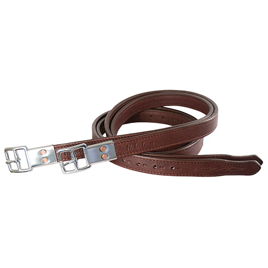 Marcel Toulouse Platinum 1" x 60" Double Leather Stirrup Leathers w/ Fancy Stitching