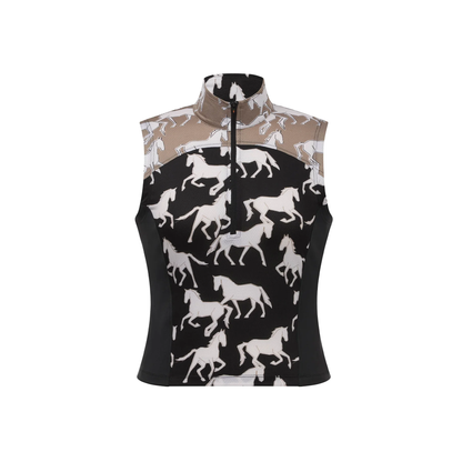 Print Mix Sleeveless Riding Top