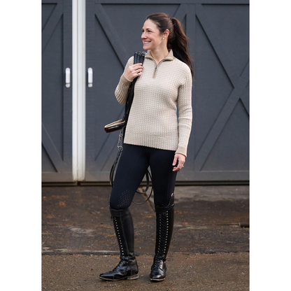 Quarter Zip Herringbone Sweater